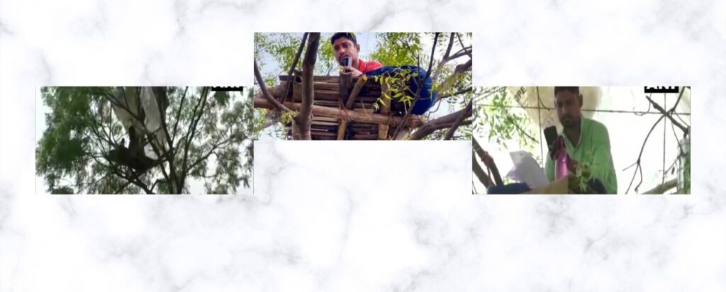 Due to mobile network problem, West Bengal teacher built a workspace on tree for teaching children online
